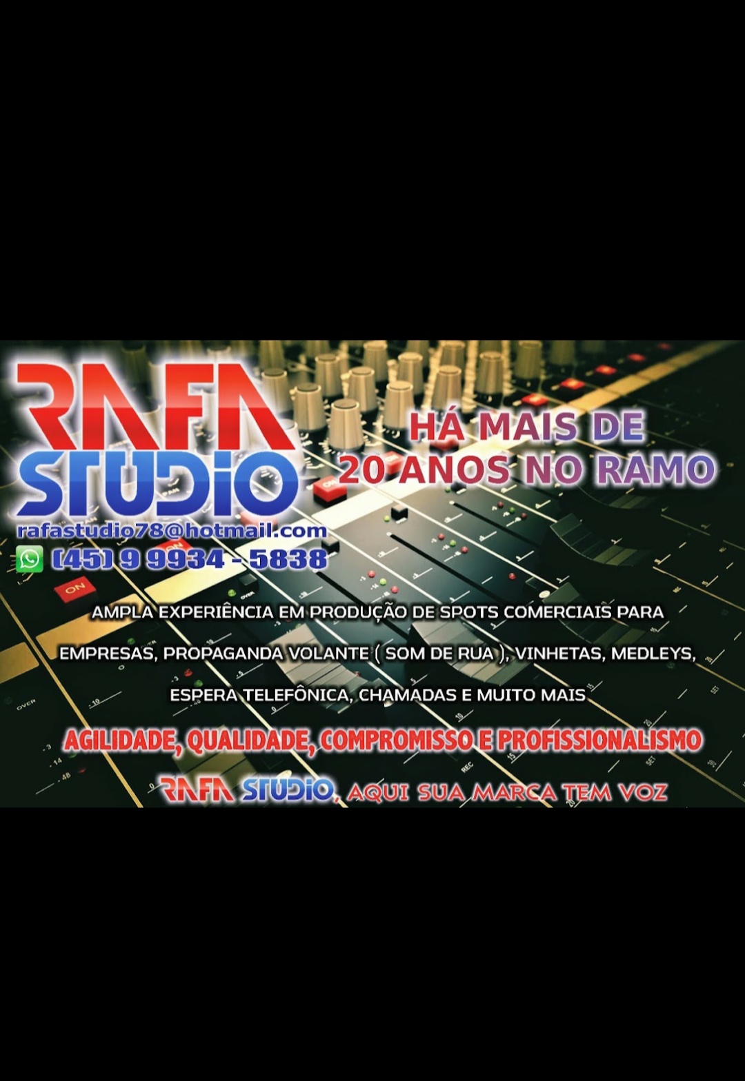 Gravação e produção de áudios comerciais